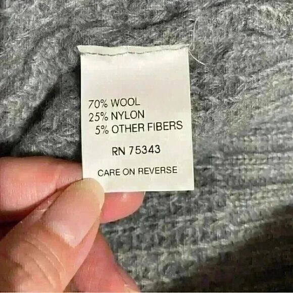 Daniele Blasi Italian Wool Blend Shawl Collar Sweater XL Gray Nautical Coastal - Picture 8 of 10